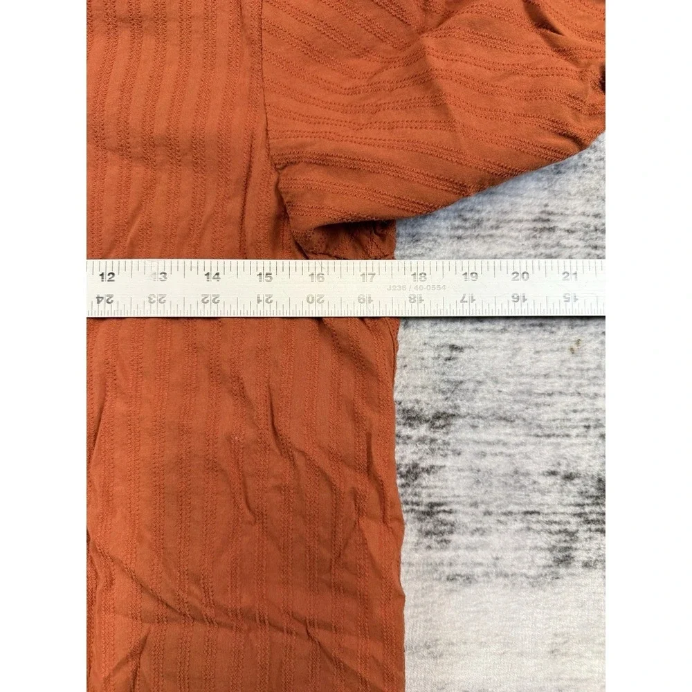 Madewell Burnt Orange Puff Sleeve Relaxed Peasant Top‎ Textured XS Boho Festival